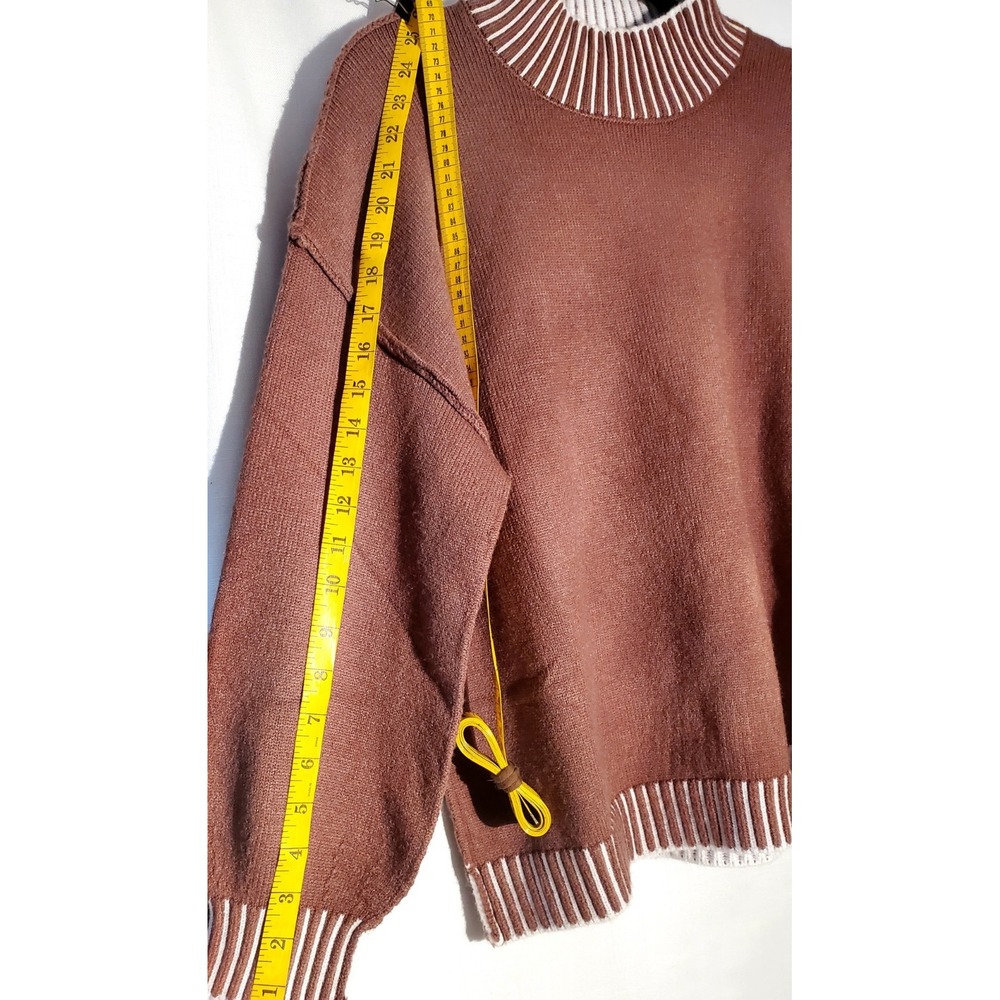 NEW Chyrii Women's Oversized Brown Stitched Cozy Sweater Size‎ SMALL - Picture 9 of 9